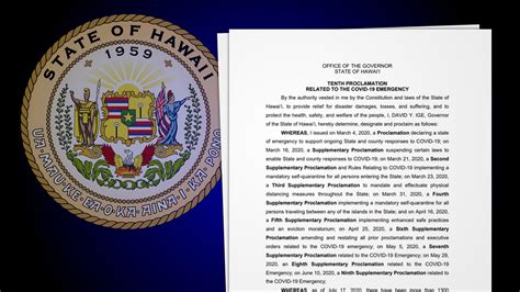 governor of hawaii emergency proclamation